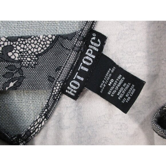 Hot Topic Gray Floral Lace Skater Dress With Cutout Back Design Size M - Picture 5 of 13